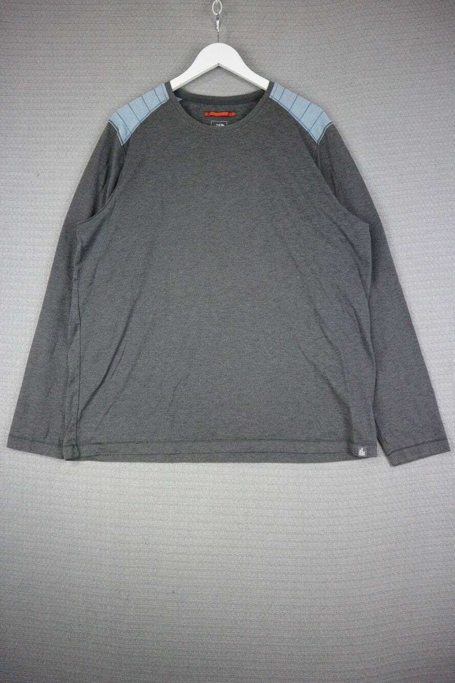 The North Face Long Sleeve T-Shirt Gray Blue XL Cotton Athletic Gorpcore